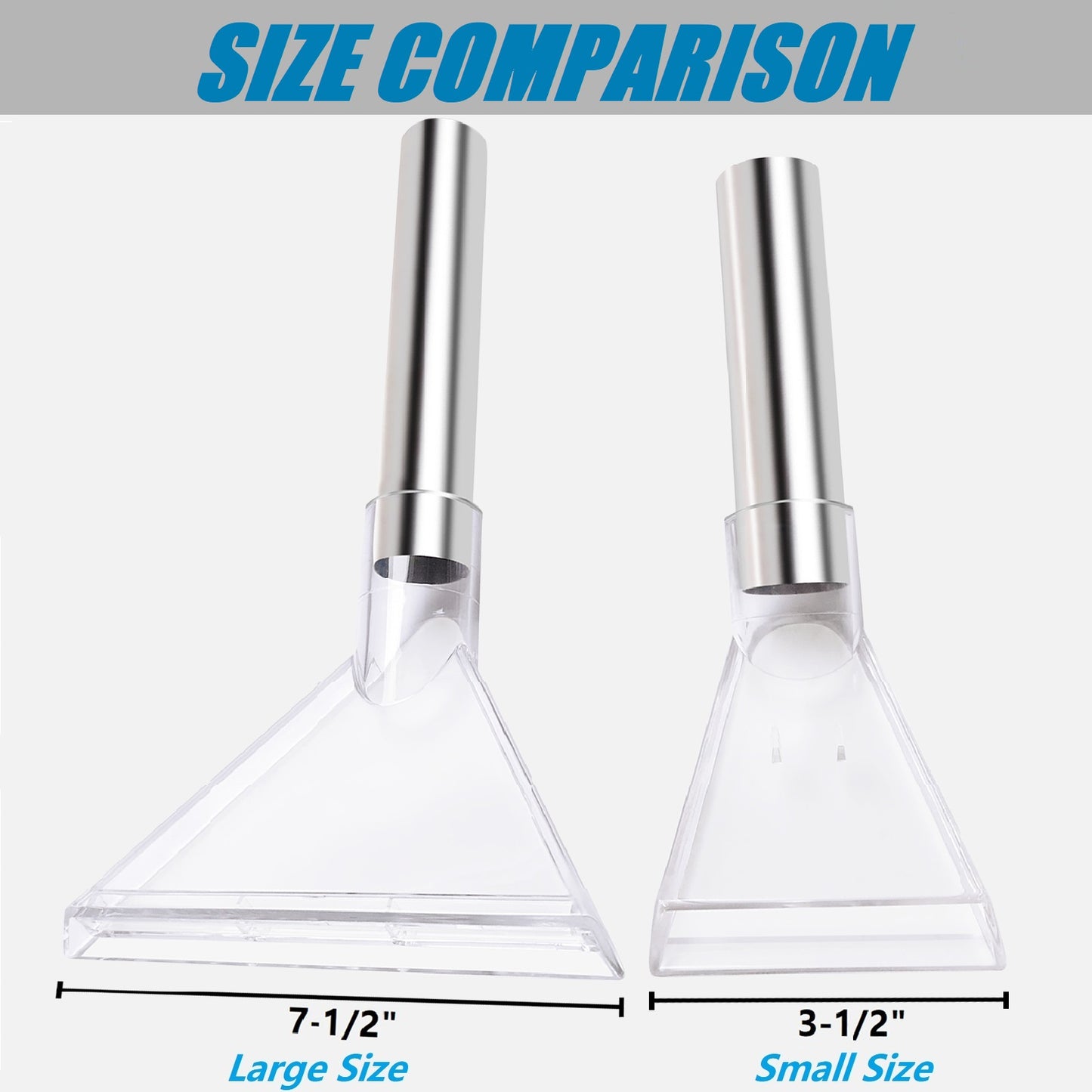 No.3 Fits All Shop Vacs Small Extractor tool with Three Adapters 2-1/2" & 1-7/8" &1-1/4" and with 3-1/2" Clear Head for Upholstery & Carpet Cleaning and Auto Detailing
