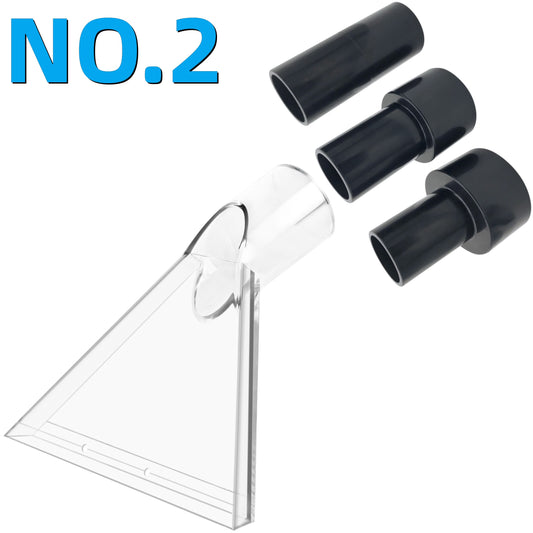 NO.2 Fits All Shop Vacs Large 7-1/2" Width Clear Head with Three Adapters 2-1/2"&1-7/8" &1-1/4" for Upholstery & Carpet Cleaning and Auto Detailing