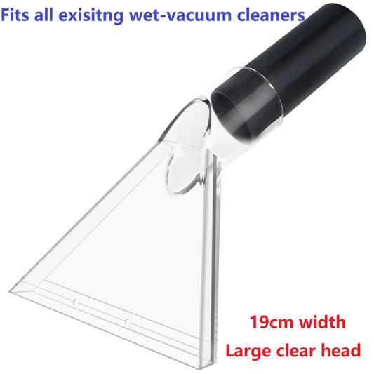 For Euorpean Market,Fits All Wet-dry Vacuum Cleaners, 19cm width See-Through Extraction Accessory Nozzle for Auto Detailing and carpet cleaning, Shop Vac Extractor Attachment for upholstery cleaning