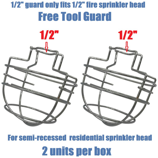 Happy Tree (2 Pack) Fire Sprinkler Head Guard Cage for 1/2" Recessed/Horizontal Sidewall Drywall-Mounted Sprinkler Heads Chrome PlatedProtector Fire Sprinkler Head Cover
