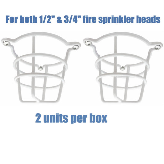 Happy Tree (2 Pack) White Fire Sprinkler Head Guard Cover for Both 1/2" & 3/4" Fire Head for Protecting Flush Mount & Side Wall & Pendent Head Semi - Recessed Sprinkler Head Cage