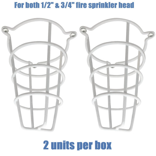 Happy Tree (2 Pack) White Fire Sprinkler Head Guard Cover for Both 1/2" & 3/4" Sprinkler Head 6" Deep Cage